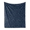 thumbnail image 1 of Indigo Soft Flannel Fleece Throw Blanket, Cartoon Like Water Rain Drops on Dark Blue Backdrop, Cozy Plush for Indoor and Outdoor Use, 60" x 80", Turquoise Pale Blue, by Ambesonne, 1 of 6