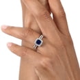 thumbnail image 6 of Gem Stone King 1.52 Cttw Blue Created Sapphire and Moissanite Wedding Engagement Ring Band Bridal Set for Women | 925 Sterling Silver | Cushion 6MM | Available in Size 5, 6, 7, 8, 9, 6 of 6