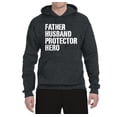 thumbnail image 2 of Wild Bobby,Father Husband Protector Hero Best Dad Husband Gift, Father's Day, Unisex Graphic Hoodie Sweatshirt, Heather Black, Medium, 2 of 3