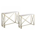 thumbnail image 2 of Benzara Rectangular Nesting Console Table with Marble Top - Set of 2, 2 of 2