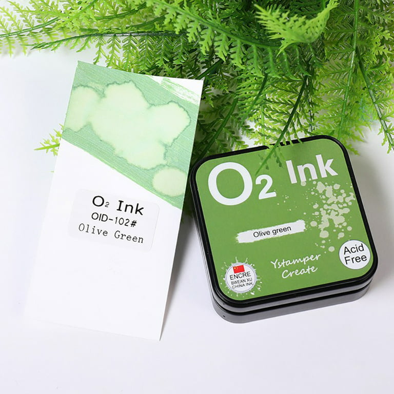 Green Stamp Pad Ink Refill, Old Olive Ink Refill