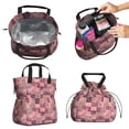 thumbnail image 2 of Pioneer Flower Floral Print Pattern Drawstring Lunch Bag Women - Drawstring Lunch Bag Insulated for Work Office - Stain-Resistant Large Lunchbags for Women with Multi-Pockets, 2 of 6