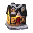 thumbnail image 4 of Decoración de escritorio en miniatura con casa iluminada y escena navideña con luz cálida Estilo C, 4 of 9
