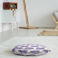 thumbnail image 3 of Vegetable Round Floor Cushion with Handle, Eggplants Illustration Harvest Organic Food Aubergine Print, Decorative Pillow for Living Room & Dorms, 18" Round, Blue Violet and Olive Green, by Ambesonne, 3 of 4