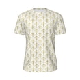 thumbnail image 5 of Wukai White And Gold Geometry Print Men's Short-Sleeved Mesh T-Shirt,Quick-Dry Short Sleeve Workout T-Shirt-Medium, 5 of 8