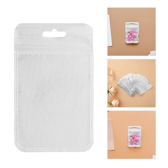 ELAYARD 50Pcs Plastic Jewelry Bags Plated Silver with Multicompartment Design for Bead Storage