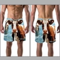thumbnail image 3 of luoweisi Men's Beach Shorts Quick Dry Swim Trunks with Mesh Lining Cartoon Cow XL, 3 of 5