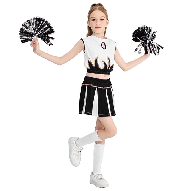Lujianch Children Cheerleading Team Student Role Playing Stage Performance Competition Carnival Party Set Girls Outfits Sets Size 8-9 Years