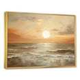 thumbnail image 2 of Designart "Horizon Bathed In Beige And Gold Beach Sunset IV" Coastal Sunset Floater Framed Canvas Art Print, 2 of 5