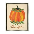 thumbnail image 2 of Stupell Industries Thankful Orange Pumpkin Leaf Botanicals Autumn Plants Graphic Art Luster Gray Floating Framed Canvas Print Wall Art, Design by Heather McLaughlin, 2 of 5
