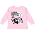 thumbnail image 3 of Inktastic Little Sister and Biggest Baseball Fan Girls Long Sleeve Toddler T-Shirt, 3 of 5