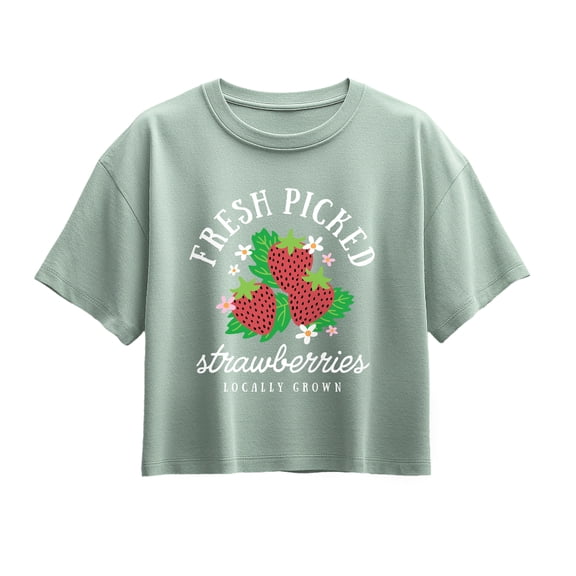 Instant Message - Fresh Picked Strawberries - Youth Girls Boxy T-Shirt
