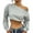 Navy, variant on Bmisegm Womens Asymmetrical Neck Crop Sweatshirt Long Sleeve Womens Sweatshirts Drop Shoulder Cropped Pure Color for Fashion Light Gray L