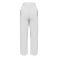 thumbnail image 4 of Jxximdong Pants for Women Cotton And Linen Elastic High Waistband Pocket Pants Loose Casual Straight Leg Pants White L Trousers, 4 of 5