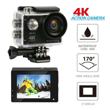 KOCASO [4K Ultra HD] Sports 170° Ultra Wide-Angle Lens Action Camera. 2
