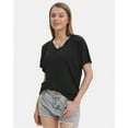 thumbnail image 2 of Womens Short Sleeve V Neck Dolman Tops with Side Shirring Loose Fit Shirts, 2 of 4