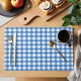 thumbnail image 2 of Blue Placemats Set of 6, Country French Rustic Buffalo Plaid Modern Art Placemats for Dining Table, Place Mats for Kitchen Tabletop, Waterproof Wipeable Dining Table Mats Set, 2 of 9