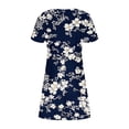 thumbnail image 6 of Roncen Women's V-Neck Short Sleeve Floral Dress - Casual Loose Fit with Floral Print, Summer A-Line Dress for Daily Outings and Casual Wear, 6 of 6