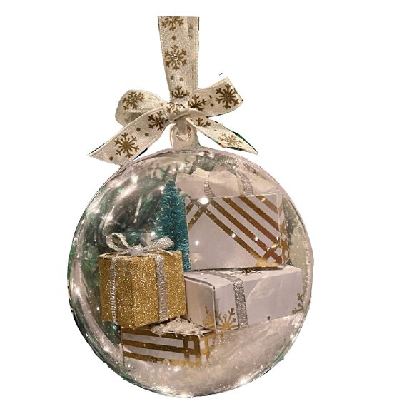 3.15in Christmas Mini Express Box Ornament With Colorful Bows PVC Funny Mini Packages Ornament for Xmas Halloween Decorations Style 6