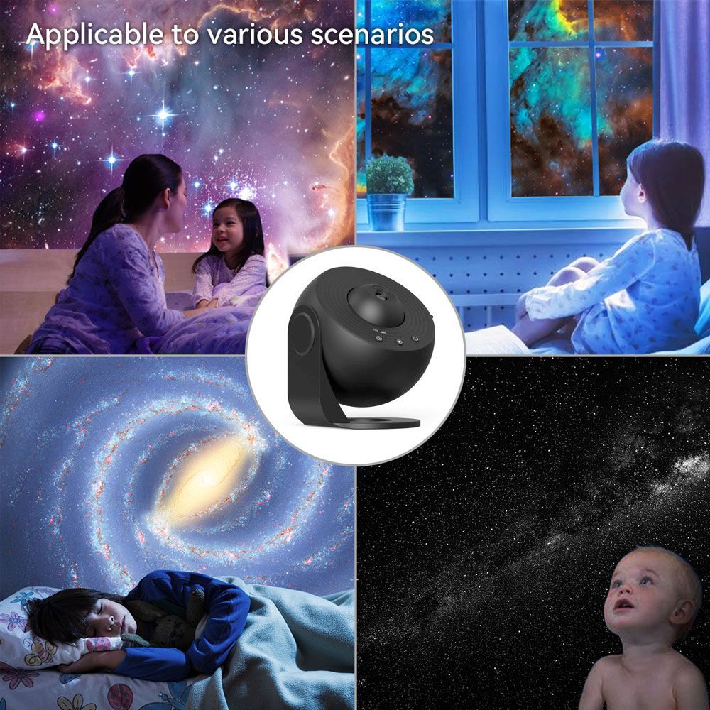 VIVIHEYDAY 13 in 1 Planetarium Galaxy Projector 360° Rotating Night Light Nebula Star Projector Lamp Timer Black