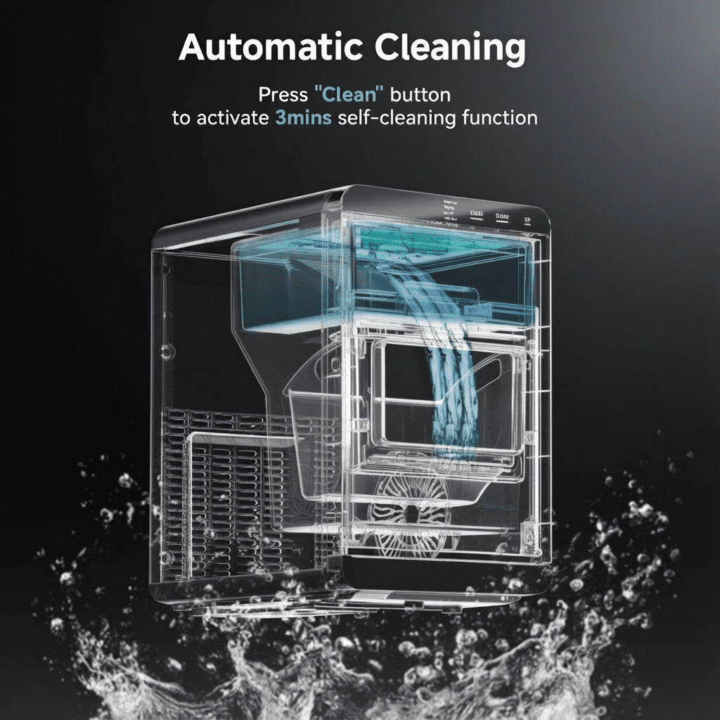 Advwin Nugget Ice Maker Countertop ,41lbs per Day Portable Chewable Ice Machine Ready in 6 Minutes with Self Cleaning