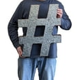 thumbnail image 2 of Huge 20" Metal # Hashtag Wall Decor, Silver with Rusted Edges, Galvanized Wall Mountable Decoration, 2 of 6