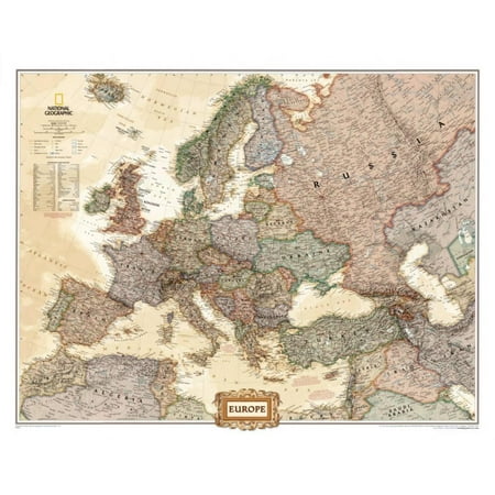 Europe Political Map, Executive Style Poster