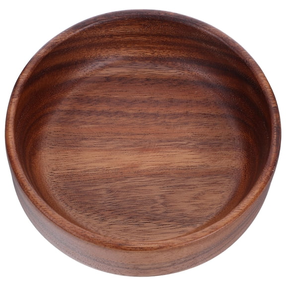 Homoyoyo Round Wood Salad Bowl Brown Handmade Serving Bowl for Parties and Family Meals