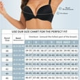 thumbnail image 6 of YANDW Women's Push Up Bra Racerback Front Closure Criss-Cross Padded T-Shirt Bras Underwire Plunge Add Cup, Black 42C, 6 of 6