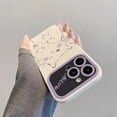 thumbnail image 3 of Cute Cat Purple Line Draw Meow Large Camera Lens Protector Soft  for iPhone Case (White,iPhone 13), 3 of 5