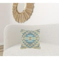 thumbnail image 6 of 18" X 18" Blue Gray And Beige 100% Cotton Geometric Zippered Pillow, 6 of 10