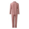 thumbnail image 4 of Xyxonk Pajama Sets for Women 2 Piece Comfy Button Down Polka Dot Lounge Sets Long Sleeve Shirt and Womens Pajama Pants Pink Plus Size Lounge 2 Piece Homewear Light pink M, 4 of 7