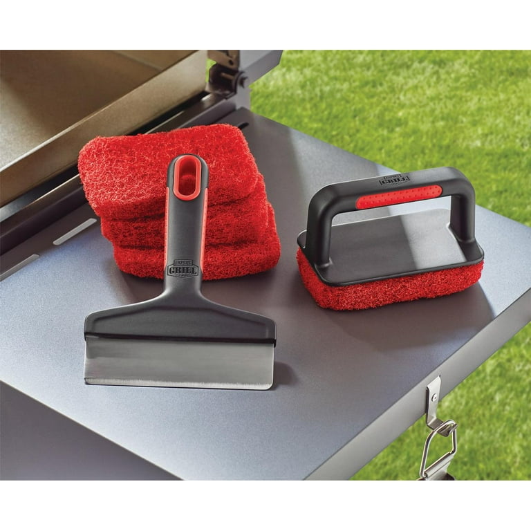 Expert Grill 5-Piece Griddle Cleaning Kit with Scraper, Brushes