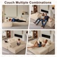 thumbnail image 5 of 【2Package Delivery】 106" Modular Couch -Boneless Couch for Small Spaces️ ️, Soft Corduroy Fabric with Deep Seat Design, Cloud Sectional Couches for Living Room Bedroom - Zero Assembly Cloud Sofa Bed, 5 of 9