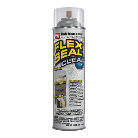 Flex Seal As Seen on TV Aerosol Liquid Rubber Sealant Coating, 14 oz, Clear