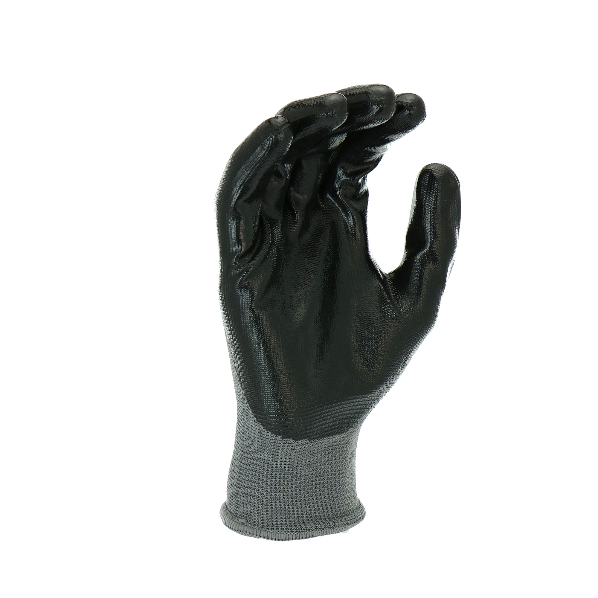 Firm Grip Nitrile Dipped Large Glove (3-Pack), Gray/Black