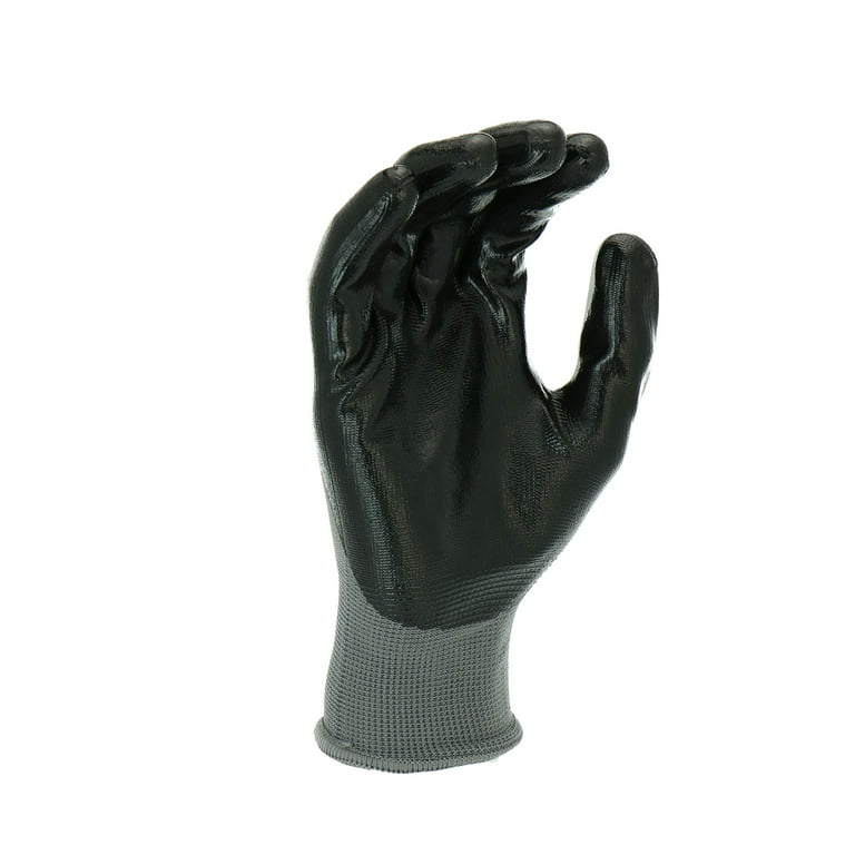 Black Nitrile-Dipped Gloves Large - Gray - ROC10TL