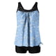 thumbnail image 1 of Traje de Baño de Mujer con Pantalones Cortos Conservador de Cintura Alta Impreso Traje de Baño de Dos Piezas, Torso Largo con Almohadillas Extraíbles, 1 of 4