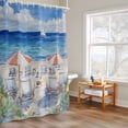 thumbnail image 6 of Summer Vacation Shower Curtains for Bathroom, Watercolor Beach Chair Washable Fabric Shower Curtain with Hooks Waterproof Bathroom Decor Sets, 60 x 72 Inches, 6 of 9