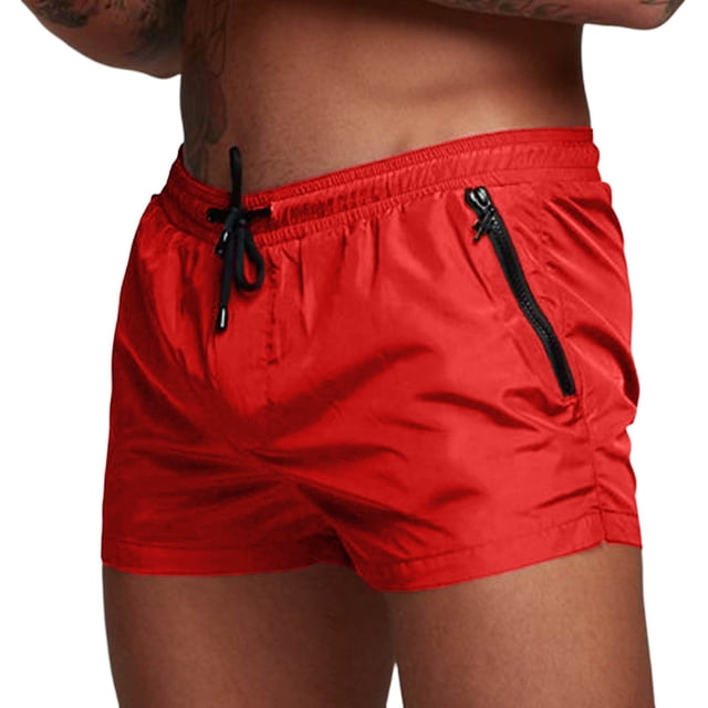 WERYOUNG Shorts Athlétiques pour Hommes, Décontractés, Tendance, Vacances, Plage, Course, Basketball, Confort Extérieur, Rouge, TTG