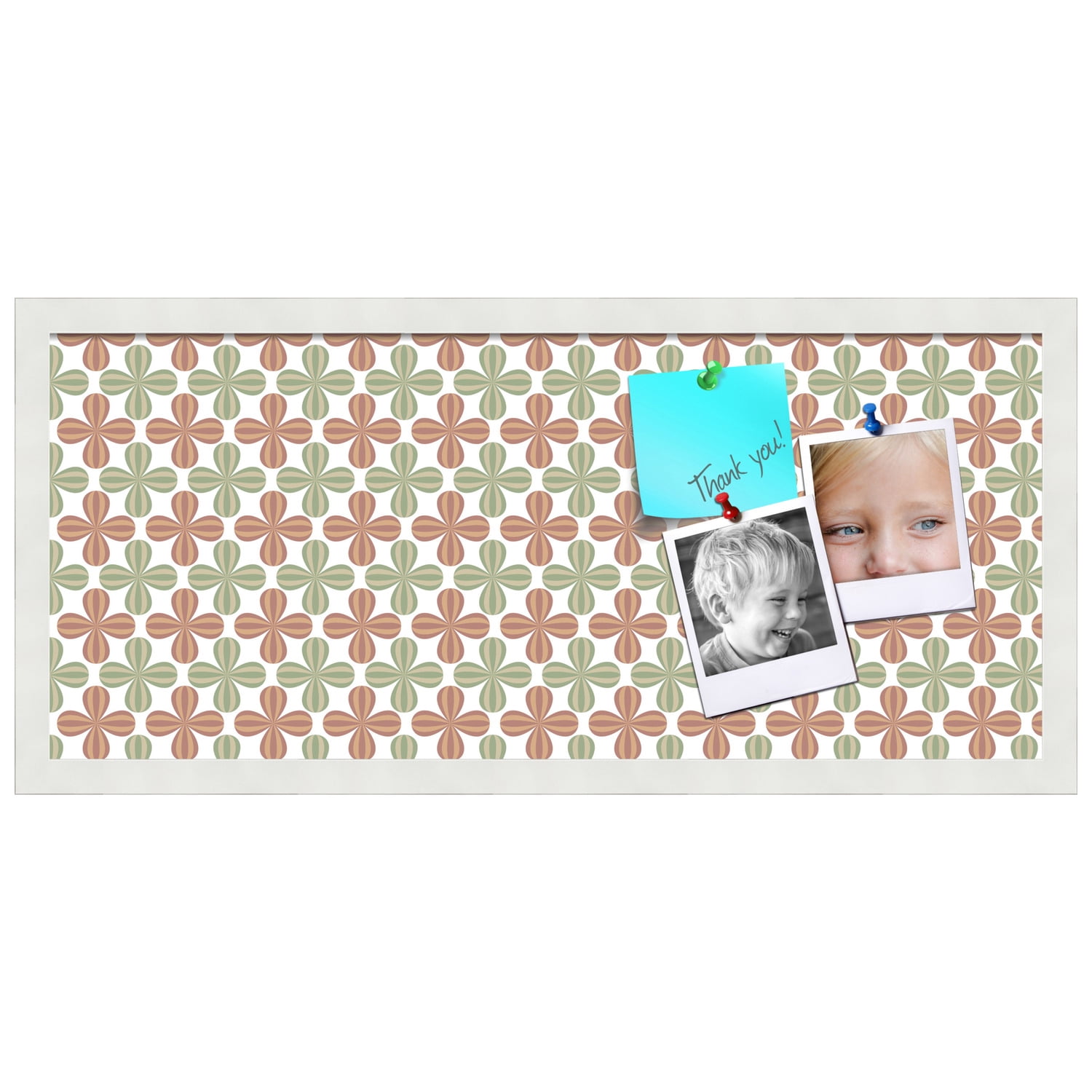 PinPix ArtToFrames 26x10 Custom Cork Bulletin Board    Poster Board Has a Fabric Style Canvas Finish, Framed in Satin White Frame (PinPix-558)