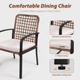 thumbnail image 4 of Mugovelo 5 Pieces Patio Dining Set, Boho Wicker Outdoor Dining Set with Umbrella Hole, Round Rattan Table and 4 Chairs with Cushions for Garden Backyard, 4 of 7