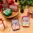 thumbnail image 2 of Portable Christmas Square Tinplate Can Candy Gift Storage Box Biscuit Can Metal Can Home Storage Box Xmas Candy Cans Kids Gift, 2 of 5