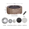 thumbnail image 3 of Afterglow 15 Inches Charcoal Grill Barbecue Smoker Stove Tabletop BBQ Outdoor Party for Patio Garden Backyard Decking Camping, Brown, 3 of 9