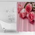 thumbnail image 2 of Valentine''s Day Shower Curtain Romantic Rose Blossom Shower Curtains for Bathroom Decor,Pink Floral Pattern Bath Curtains Sets with Hooks Waterproof Small Stall Size 36" x 72", 2 of 6