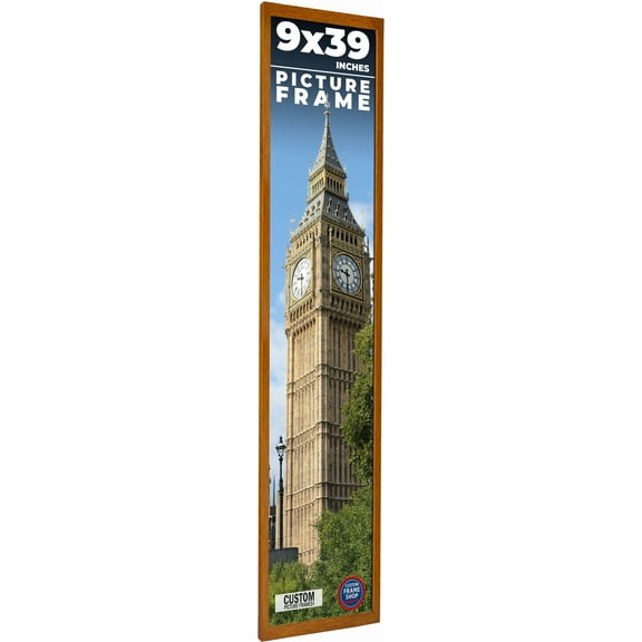 9x39 Honey Brown Real Wood Picture Frame Width 0.75 inches | Interior Frame Depth 0.5 inches |
