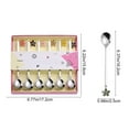 thumbnail image 2 of Flatware Silverware Set, 6pcs Creative 304 Stainless Steel Spoon Fruit Spoon Coffee Stirring Spoon Flower Pendant Spoon Set, Tableware Cutlery Set, 2 of 7