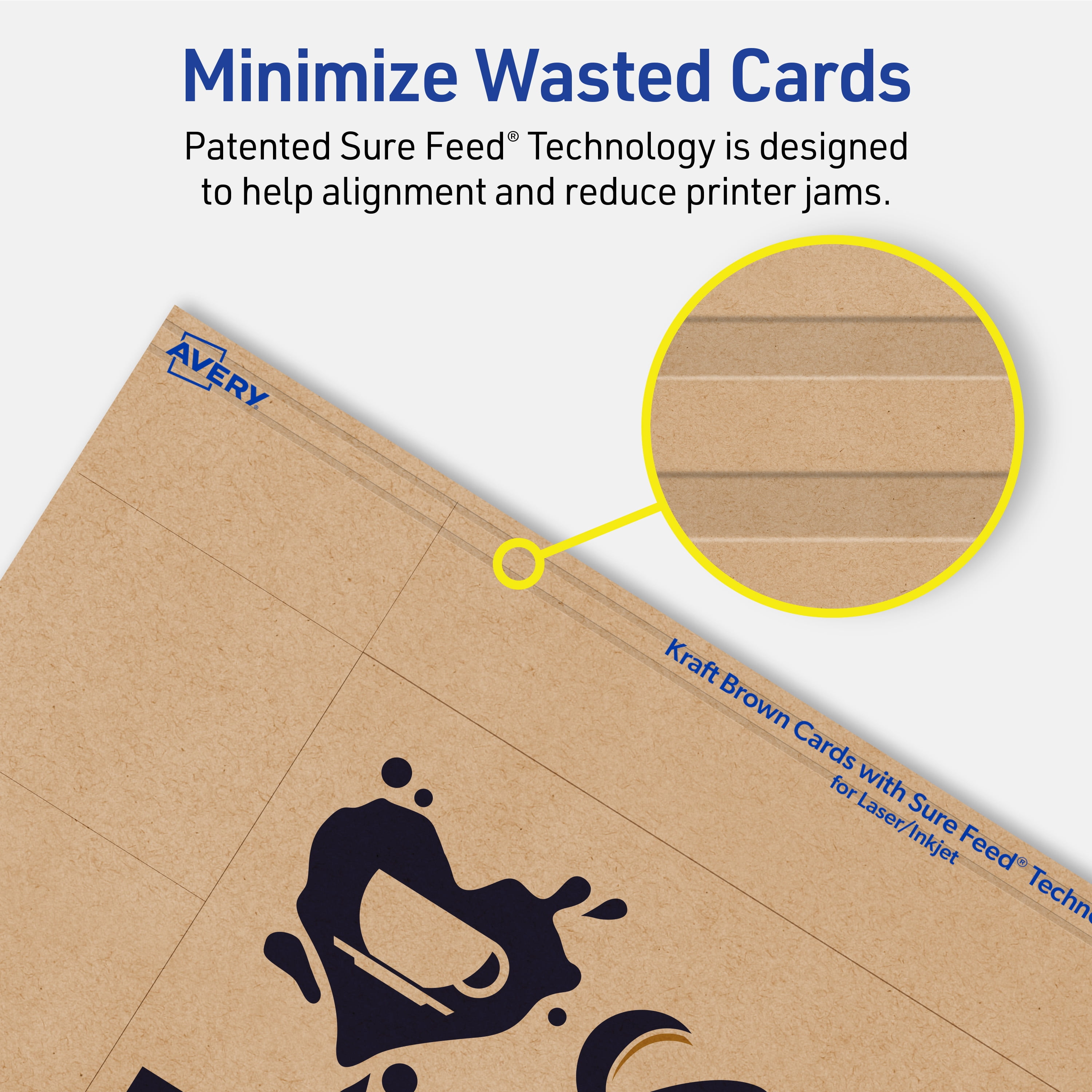 Avery Printable Rectangle Cards, 3" x 5", Kraft Brown, 150ct