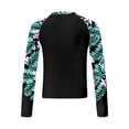 thumbnail image 6 of Yeahdor Girls Teens 4Pcs Printed Swimsuit Long Sleeve Tops with Crop Top Shorts Briefs for Bathing Pool Beach Swimming Black 10, 6 of 7