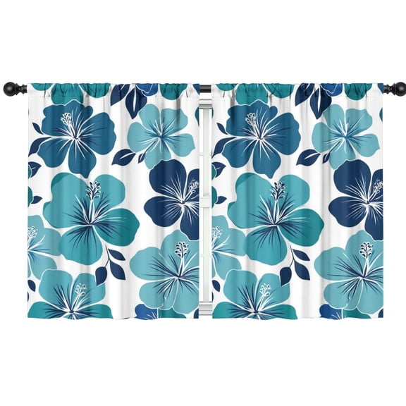 Blackout Kids Curtains,Blue Pioneer Flower Childrens Insulated Curtains Set Of 2,Bedroom Essentials,Toddler Room Decor 42x54in(106x137cm)